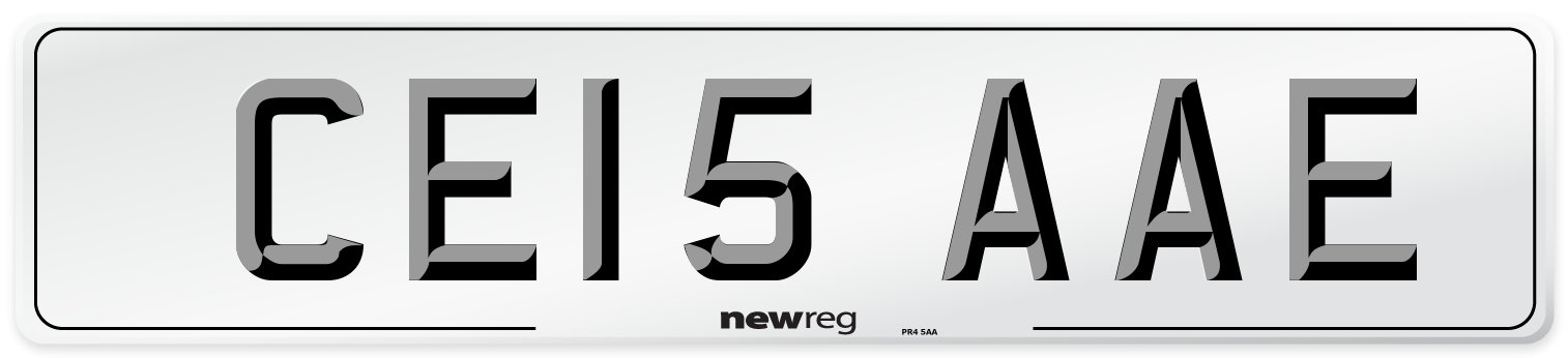 CE15 AAE Number Plate from New Reg